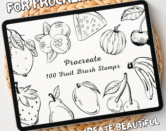 100 Fruit Brush Stamps | Procreate Fruit Brush Stamps | Fruit Procreate Stamps | Procreate Fruit Stamps | Procreate Fruit | Procreate Stamps