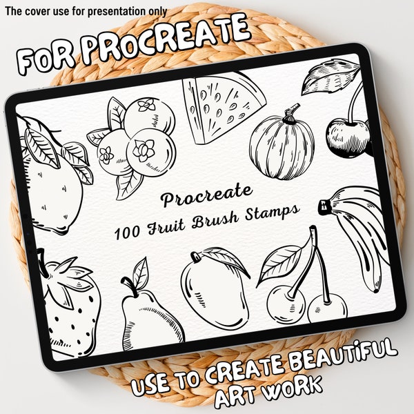 100 Fruit Brush Stamps | Procreate Fruit Brush Stamps | Fruit Procreate Stamps | Procreate Fruit Stamps | Procreate Fruit | Procreate Stamps