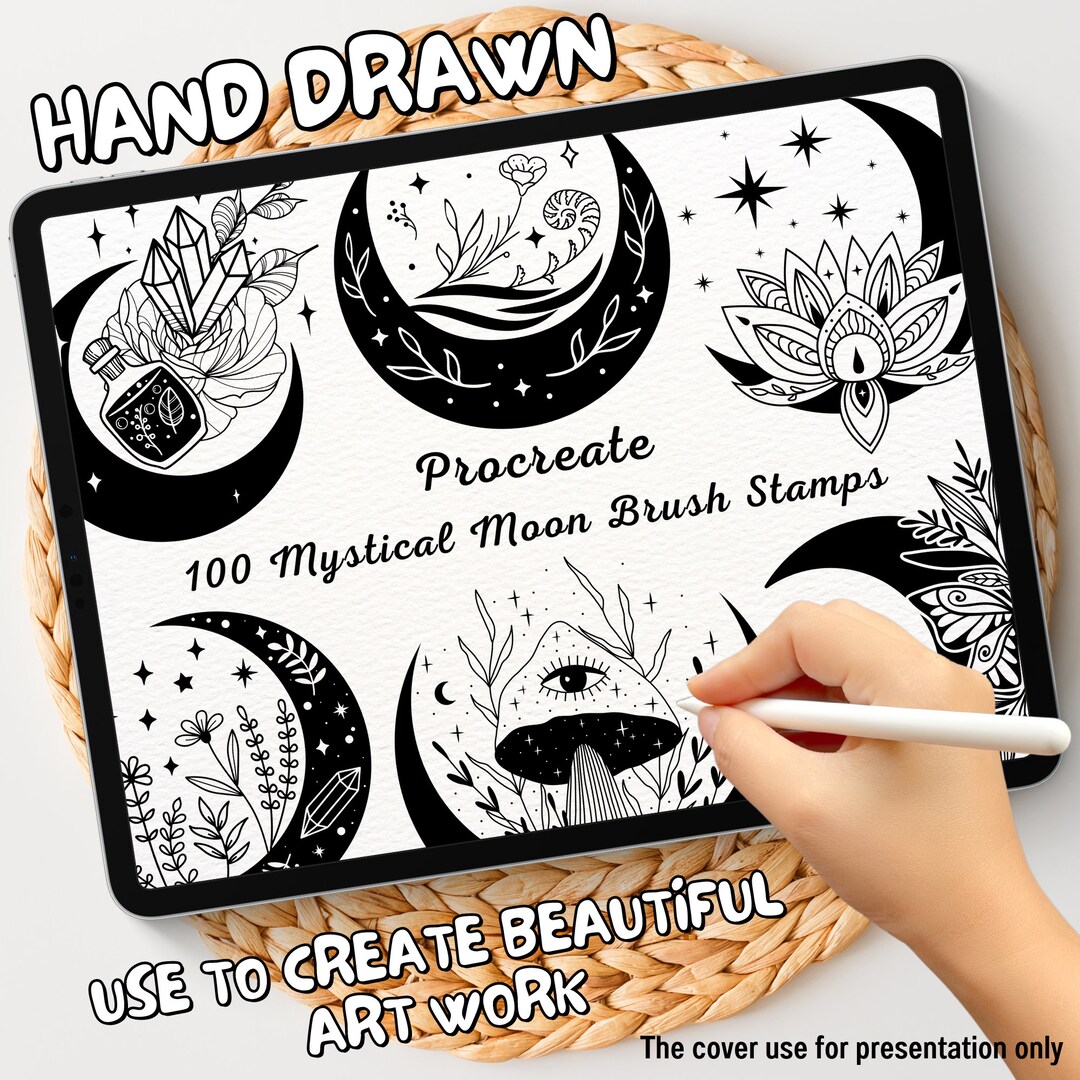 100 Mystical Moon Brush Stamps | Procreate Mystical Moon Brush Stamps ...