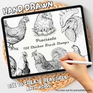 100 Chicken Brush Stamps | Procreate Chicken Brush Stamps | Chicken Procreate Stamps | Procreate Chicken Stamps | Procreate Chicken