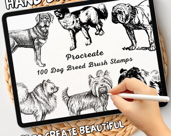 100 Dog Breed Brush Stamps | Procreate Dog Breed Brush Stamps | Dog Breed Procreate Stamps | Procreate Dog Breed Stamps | Procreate Dog