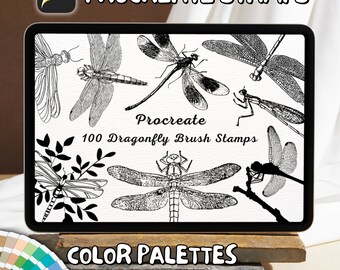 100 Dragonfly Brush Stamps | Procreate Dragonfly Brush Stamps | Dragonfly Procreate Stamps | Procreate Dragonfly Stamps | Procreate Stamps