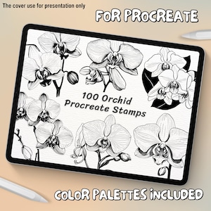100 Orchid Brush Stamps | Procreate Orchid Brush Stamps | Orchid Procreate Stamps | Procreate Orchid Stamps | Procreate Orchid | Procreate