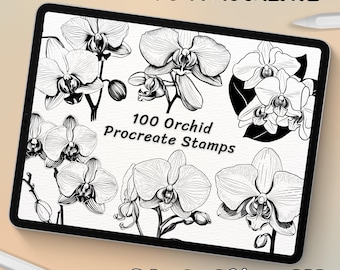 100 Orchid Brush Stamps | Procreate Orchid Brush Stamps | Orchid Procreate Stamps | Procreate Orchid Stamps | Procreate Orchid | Procreate