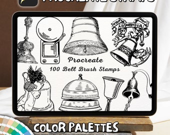 100 Bell Brush Stamps | Procreate Bell Brush Stamps | Bell Procreate Stamps | Procreate Bell Stamps | Procreate Bell | Procreate Stamps