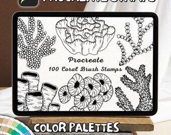 100 Coral Brush Stamps | Procreate Coral Brush Stamps | Coral Procreate Stamps | Procreate Coral Stamps | Procreate Coral | Procreate Stamps