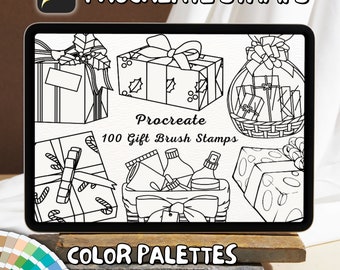 100 Gift Brush Stamps | Procreate Gift Brush Stamps | Gift Procreate Stamps | Procreate Gift Stamps | Procreate Gift | Procreate Stamps