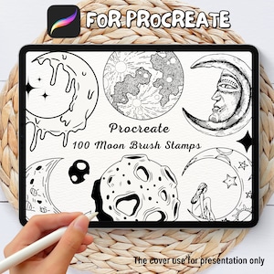 100 Moon Brush Stamps | Procreate Moon Brush Stamps | Moon Procreate Stamps | Procreate Moon Stamps | Procreate Moon | Procreate Stamps
