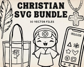 Christian Svg Bundle, Christian Svg Cut Files, Christian Vector Files, Silhouette Christian Svg, Christian Outline Svg, Christian Svg