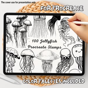 100 Jellyfish Brush Stamps | Procreate Jellyfish Brush Stamps | Jellyfish Procreate Stamps | Procreate Jellyfish Stamps | Procreate Stamps