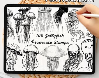 100 Jellyfish Brush Stamps | Procreate Jellyfish Brush Stamps | Jellyfish Procreate Stamps | Procreate Jellyfish Stamps | Procreate Stamps