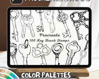 100 Key Brush Stamps | Procreate Key Brush Stamps | Key Procreate Stamps | Procreate Key Stamps | Procreate Key | Procreate Stamps