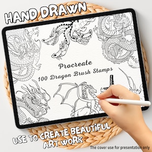 100 Dragon Brush Stamps | Procreate Dragon Brush Stamps | Dragon Procreate Stamps | Procreate Dragon Stamps | Procreate Dragon