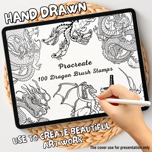 100 drakenpenseelstempels | Maak Dragon Brush Stamps voort | Draak maakt postzegels voort | Draakpostzegels voortbrengen | Draak voortbrengen