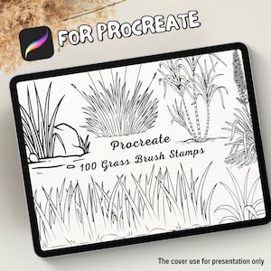 100 Grass Brush Stamps | Procreate Grass Brush Stamps | Grass Procreate Stamps | Procreate Grass Stamps | Procreate Grass | Procreate Stamps