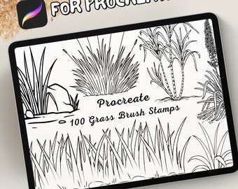 100 Grass Brush Stamps | Procreate Grass Brush Stamps | Grass Procreate Stamps | Procreate Grass Stamps | Procreate Grass | Procreate Stamps