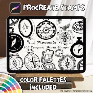 100 Compass Brush Stamps | Procreate Compass Brush Stamps | Compass Procreate Stamps | Procreate Compass Stamps | Procreate Compass
