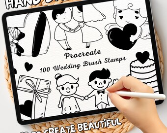 100 Wedding Brush Stamps | Procreate Wedding Brush Stamps | Wedding Procreate Stamps | Procreate Wedding Stamps | Procreate Wedding
