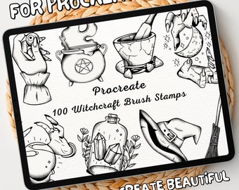 100 Witchcraft Brush Stamps | Procreate Witchcraft Brush Stamps | Witchcraft Procreate Stamps | Procreate Witchcraft Stamps