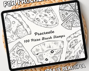 100 Pizza Brush Stamps | Procreate Pizza Brush Stamps | Pizza Procreate Stamps | Procreate Pizza Stamps | Procreate Pizza | Procreate Stamps