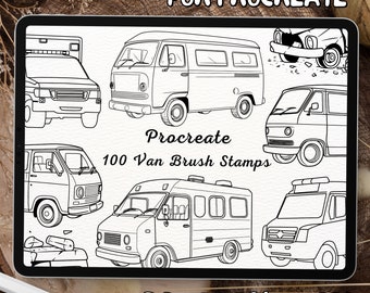 100 Van Brush Stamps | Procreate Van Brush Stamps | Van Procreate Stamps | Procreate Van Stamps | Procreate Van | Procreate Stamps