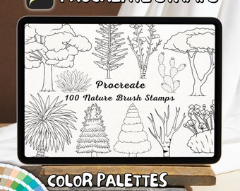 100 Nature Brush Stamps | Procreate Nature Brush Stamps | Nature Procreate Stamps | Procreate Nature Stamps | Procreate Nature