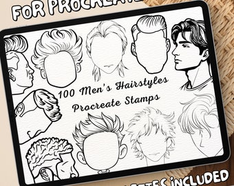 100 Men's Hairstyles Brush Stamps | Procreate Men's Hairstyles Brush Stamps | Men's Hairstyles Procreate Stamps | Procreate Men's Hairstyles