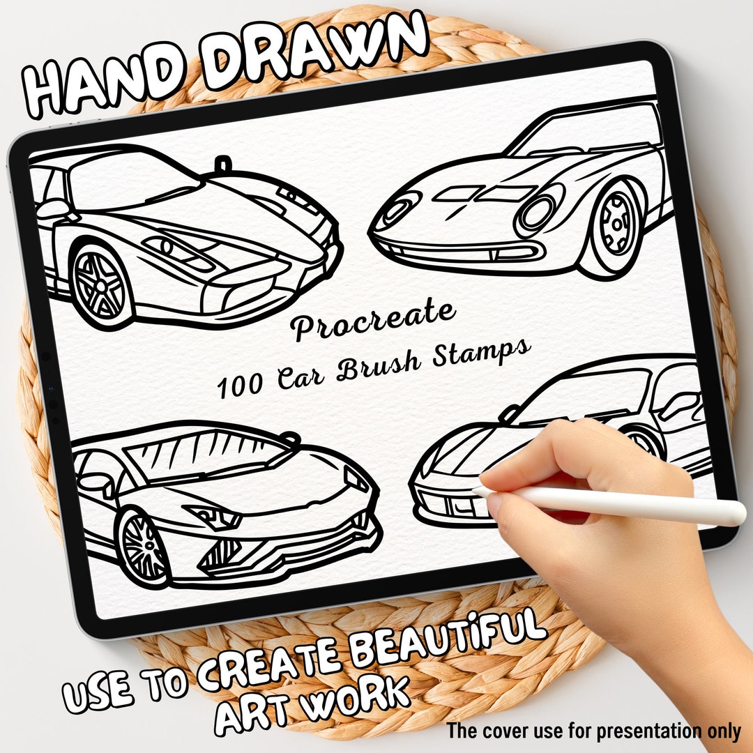 100 Car Brush Stamps | Procreate Car Brush Stamps | Car Procreate ...