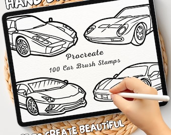100 Car Brush Stamps | Procreate Car Brush Stamps | Car Procreate Stamps | Procreate Car Stamps | Procreate Car | Procreate Stamps