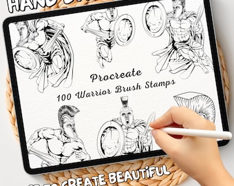 100 Warrior Brush Stamps | Procreate Warrior Brush Stamps | Warrior Procreate Stamps | Procreate Warrior Stamps | Procreate Warrior