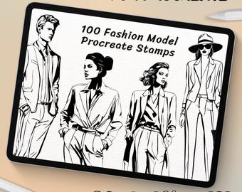 100 Fashion Model Brush Stamps | Procreate Fashion Model Brush Stamps | Fashion Model Procreate Stamps | Procreate Fashion Model Stamps