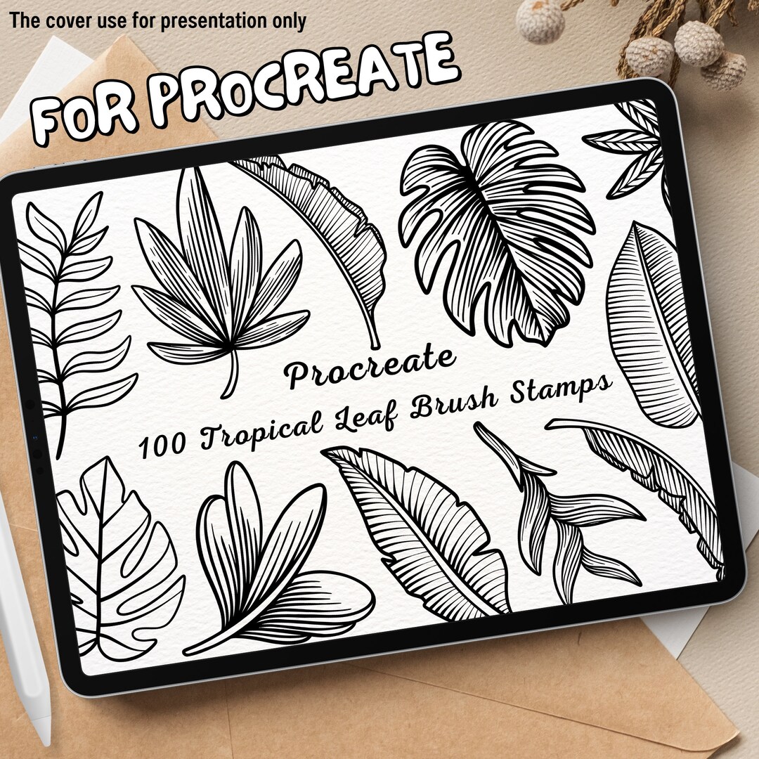 100 Tropical Leaf Brush Stamps | Procreate Tropical Leaf Brush Stamps ...