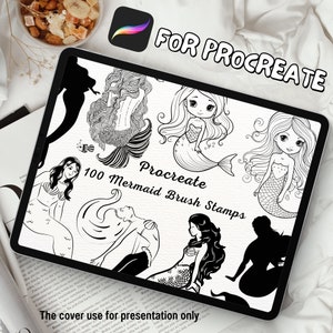 100 Mermaid Brush Stamps | Procreate Mermaid Brush Stamps | Mermaid Procreate Stamps | Procreate Mermaid Stamps | Procreate Mermaid