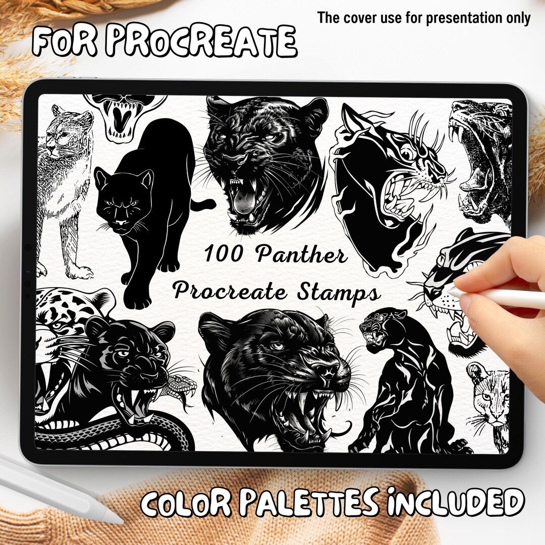 100 Panther Brush Stamps | Procreate Panther Brush Stamps | Panther ...
