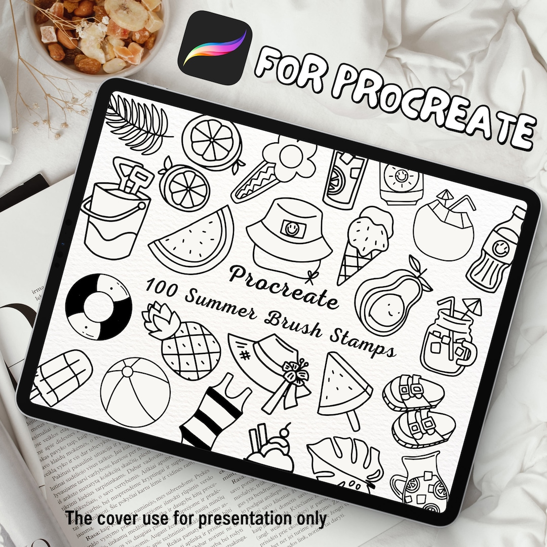 100 Summer Brush Stamps | Procreate Summer Brush Stamps | Summer ...