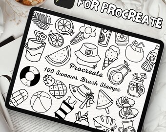 100 Summer Brush Stamps | Procreate Summer Brush Stamps | Summer Procreate Stamps | Procreate Summer Stamps | Procreate Summer