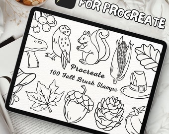 100 Fall Brush Stamps | Procreate Fall Brush Stamps | Fall Procreate Stamps | Procreate Fall Stamps | Procreate Fall | Procreate Stamps