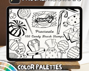 100 Candy Brush Stamps | Procreate Candy Brush Stamps | Candy Procreate Stamps | Procreate Candy Stamps | Procreate Candy | Procreate Stamps