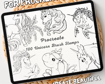 100 Unicorn Brush Stamps | Procreate Unicorn Brush Stamps | Unicorn Procreate Stamps | Procreate Unicorn Stamps | Procreate Unicorn
