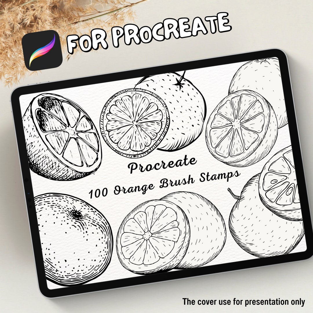 100 Orange Brush Stamps Procreate Orange Brush Stamps Orange Procreate Stamps Procreate Orange