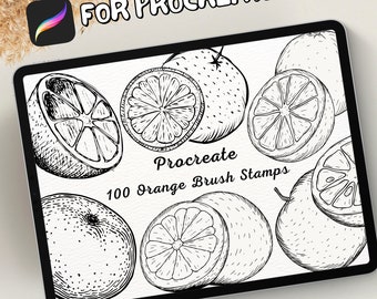 100 Orange Brush Stamps | Procreate Orange Brush Stamps | Orange Procreate Stamps | Procreate Orange Stamps | Procreate Orange