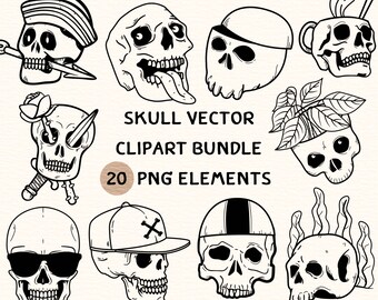 Skull Vector Clipart Bundle | Skull Vector Clipart | Skull Clipart | Skull Png Clipart | Skull Png | Skull Png Format | Skull Png Bundle