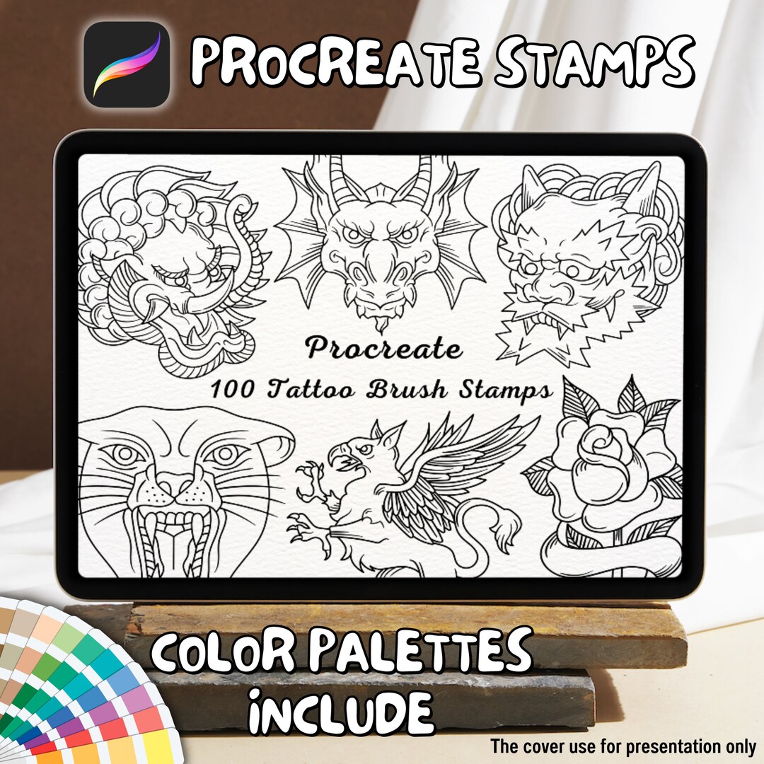 100 Tattoo Brush Stamps | Procreate Tattoo Brush Stamps | Tattoo ...