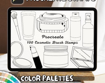 100 Cosmetic Brush Stamps | Procreate Cosmetic Brush Stamps | Cosmetic Procreate Stamps | Procreate Cosmetic Stamps | Procreate Cosmetic