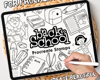 100 Back to School Brush Stamps | Procreate Back to School Brush Stamps | Back to School Procreate Stamps | Procreate Back to School Stamps