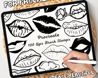 100 Lips Brush Stamps | Procreate Lips Brush Stamps | Lips Procreate Stamps | Procreate Lips Stamps | Procreate Lips | Procreate Stamps