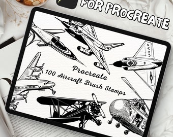 100 Aircraft Brush Stamps | Procreate Aircraft Brush Stamps | Aircraft Procreate Stamps | Procreate Aircraft Stamps | Procreate Aircraft