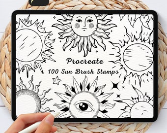 100 Sun Brush Stamps | Procreate Sun Brush Stamps | Sun Procreate Stamps | Procreate Sun Stamps | Procreate Sun | Procreate Stamps