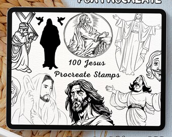 100 Jesus Brush Stamps | Procreate Jesus Brush Stamps | Jesus Procreate Stamps | Procreate Jesus Stamps | Procreate Jesus | Procreate Stamps