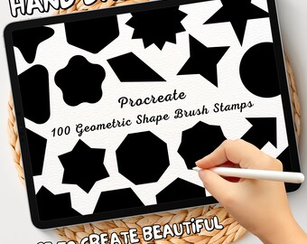 100 Geometric Shape Brush Stamps | Procreate Geometric Shape Brush Stamps | Geometric Shape Procreate Stamps | Procreate Geometric Shape